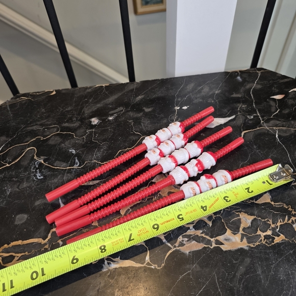Set of 5 Vintage Santa Claus Reusable Christmas Party Straws Holiday Drinkware 9 - Picture 3 of 4